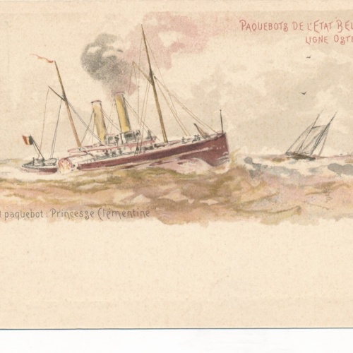 AK vom Dampfer A bord du paquebot Princesse De letat Belge Ansichtskarte (12717)