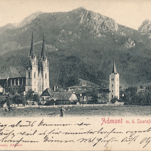 AK aus Admont mit dem Sparafeld Steiermark Ansichtskarte (12639)