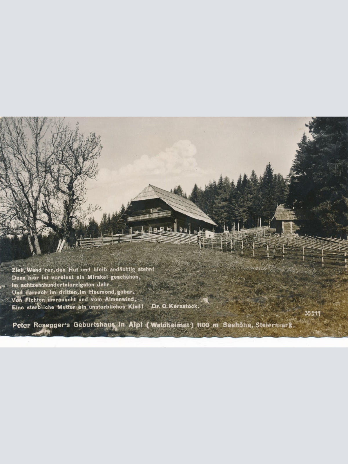 AK Peter Rosegger Geburtshaus in Alpl Steiermark Ansichtskarte (13134)