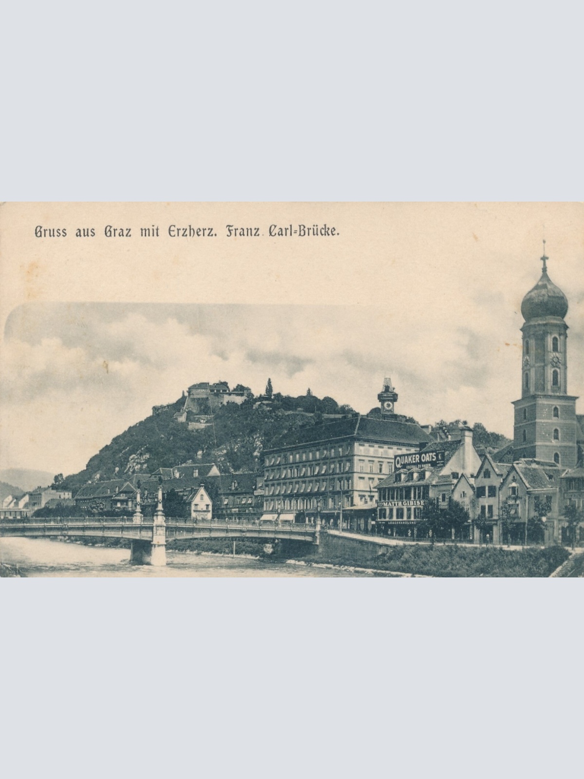 AK aus Graz mit Erzherzog Franz Carl Brücke Steiermark Ansichtskarte (12749)