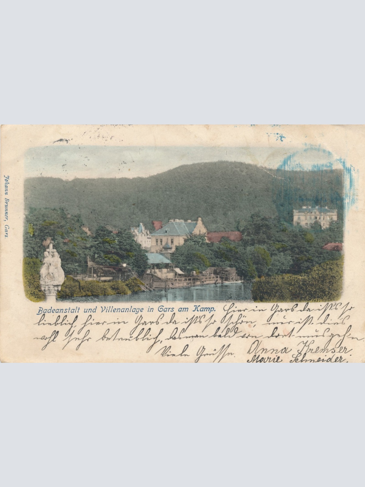 AK Gars mit Badeanstalt und Villengelende Niederösterreich Ansichtskart (12739)