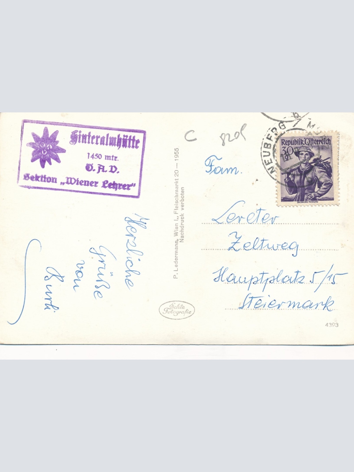 AK aus Hinteralmhütten Steiermark Ansichtskarte (13069)