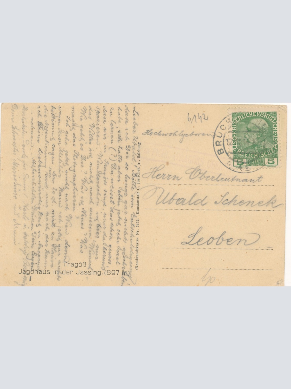 AK aus Tragöß mit Jagthaus in der Jassing Steiermark Ansichtskarte (13181)