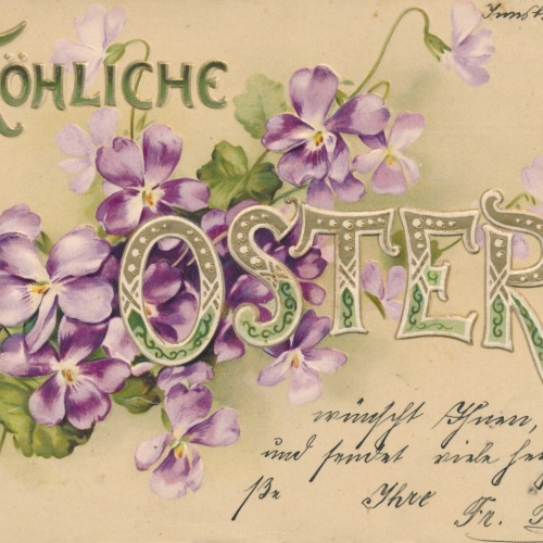 Präge - Motiv - Karte Fröhliche Ostern Ansichtskarte (12322)