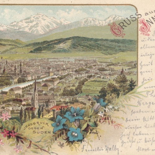Litho - Karte gruss aus Innsbruck Tirol Ansichtskarte (13432)