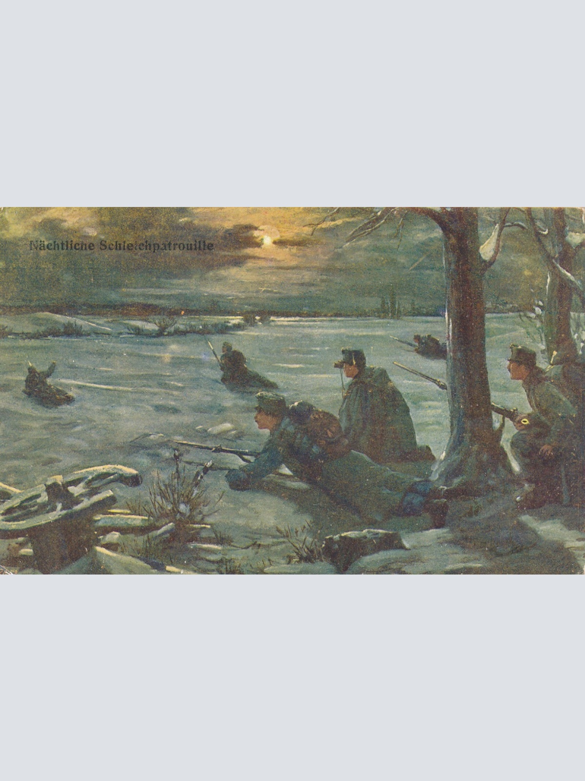 AK Nächtliche Schleichpatrouille Ansichtskarte (12981)