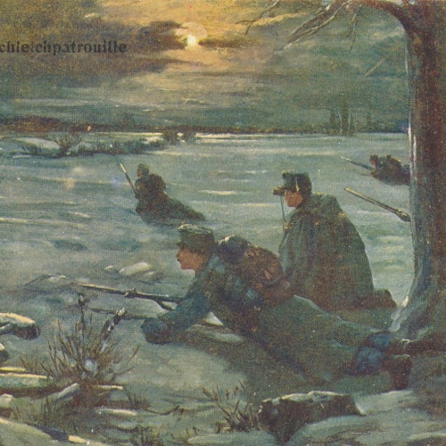 AK Nächtliche Schleichpatrouille Ansichtskarte (12981)