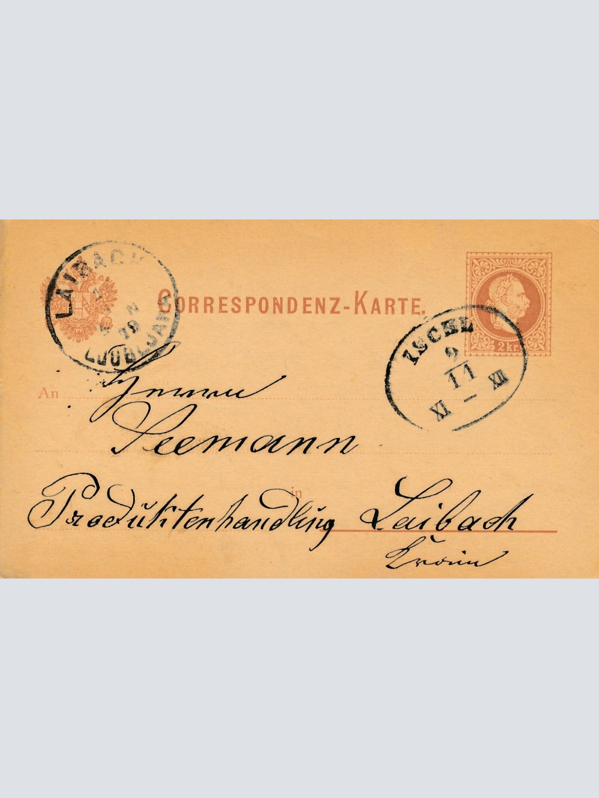 2 Kreuzer - Ganzsachen - Karte 1879 aus Ischl (12998)