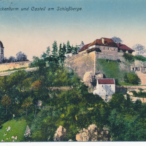 AK aus Graz Glockenturm und Casteil Steiermark Ansichtskarte (13463)