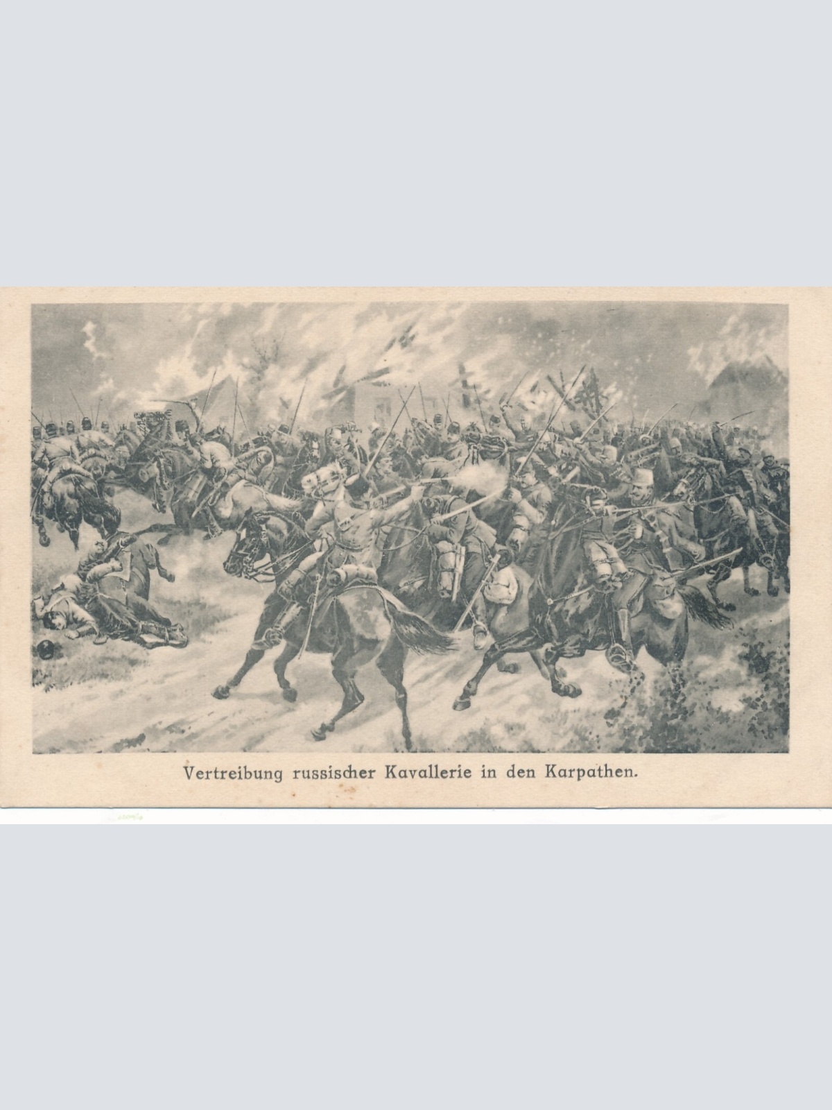 AK Vertreibung russischer Kavallerie in den Kapathen Ansichtskarte (13502)