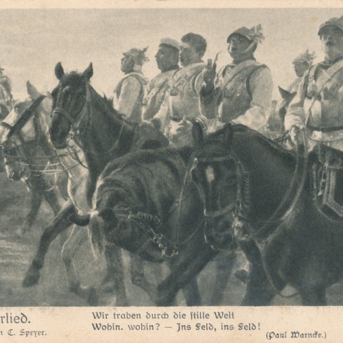 AK Reiterlied Wir traben durch die stille Welt Ansichtskarte (13503)