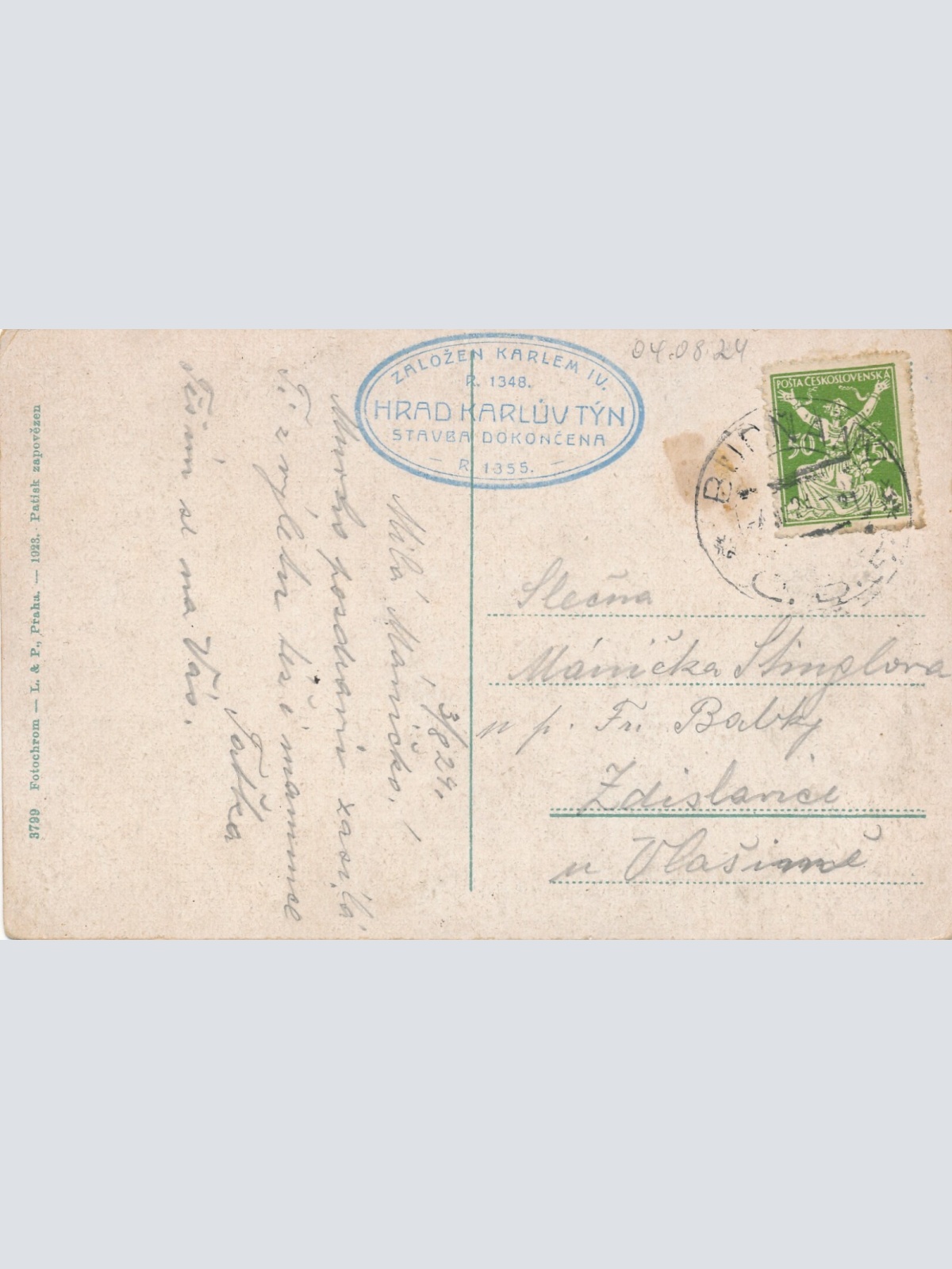 AK aus Hrad Karluv Tyn Tschechoslowakei Ansichtskarte (13528)