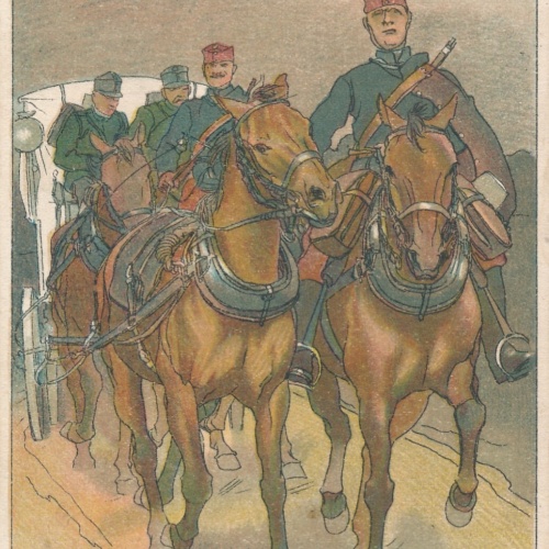 AK Kust - Karte Soldaten auf Pferden Frohe Weihnachten Ansichtskarte (13517)