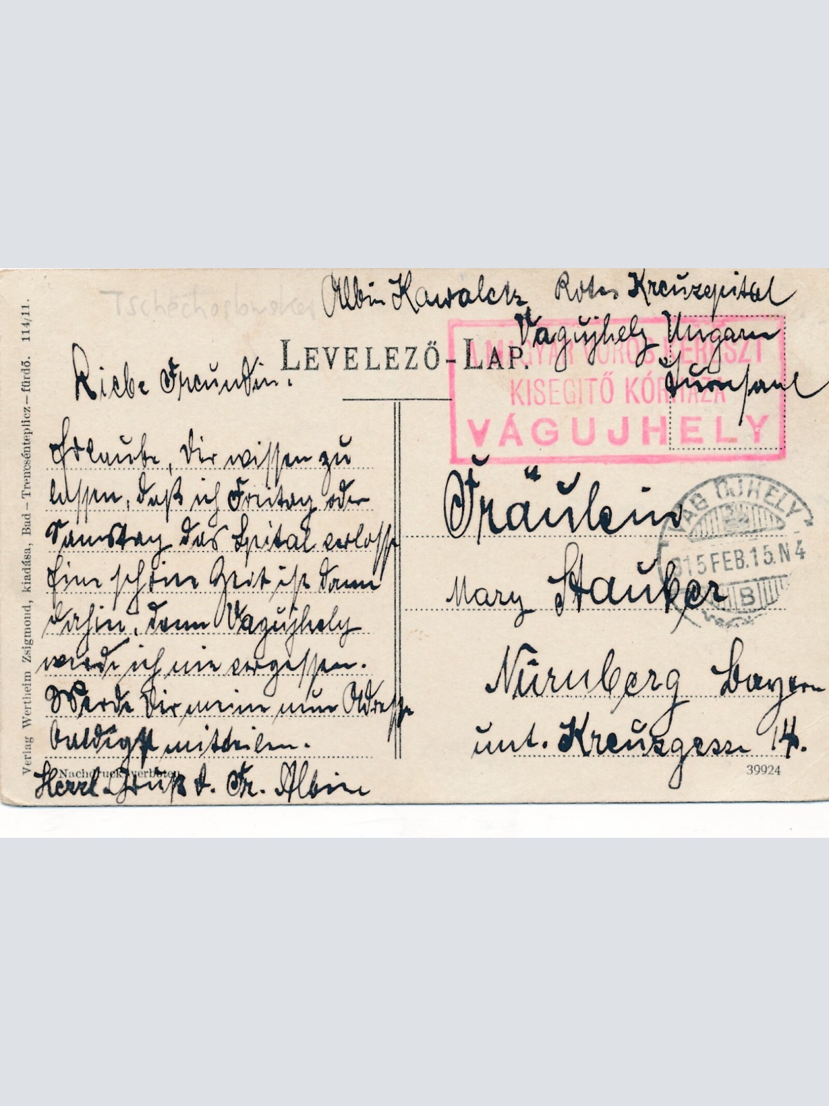 AK aus Trencsen mit Zugschiene Tschechoslowakei Ansichtskarte (13527)