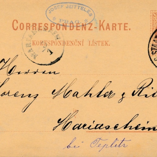 2 Kreuzer - Ganzsachen - Karte 1882 aus Praha - Prag Stadt SBHF (13545)