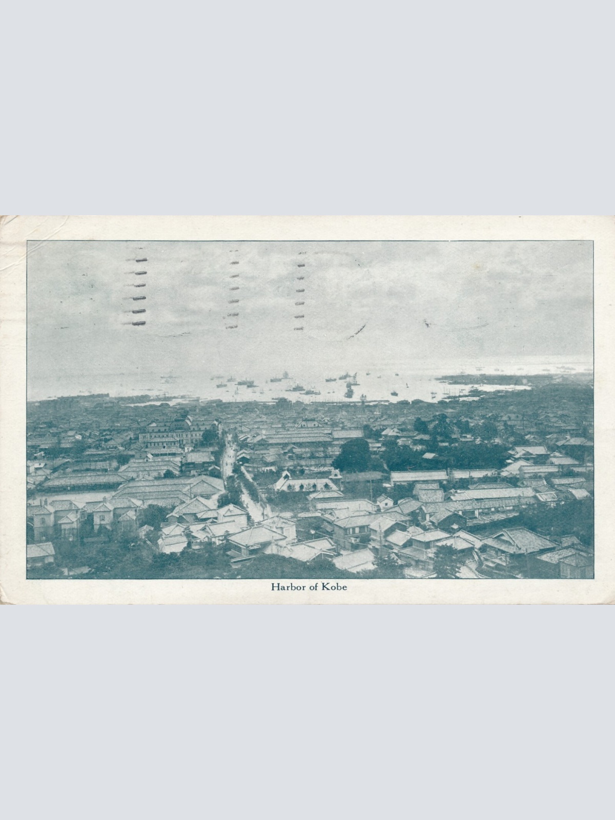 AK aus Kobe mit Habor - Hafen Japan Ansichtskarte (13098)