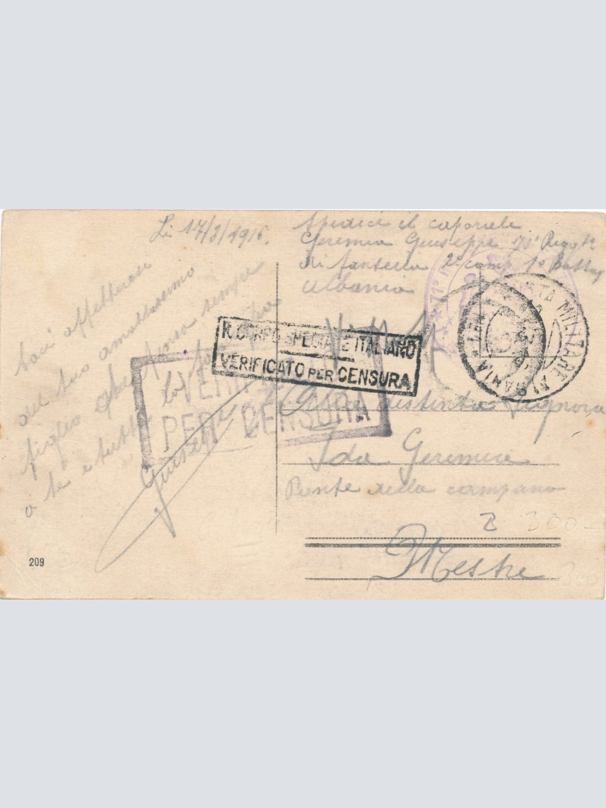 AK aus Italien Frau mit Italienischer Flagge + Soldaten Sacra alla nuova (13096)