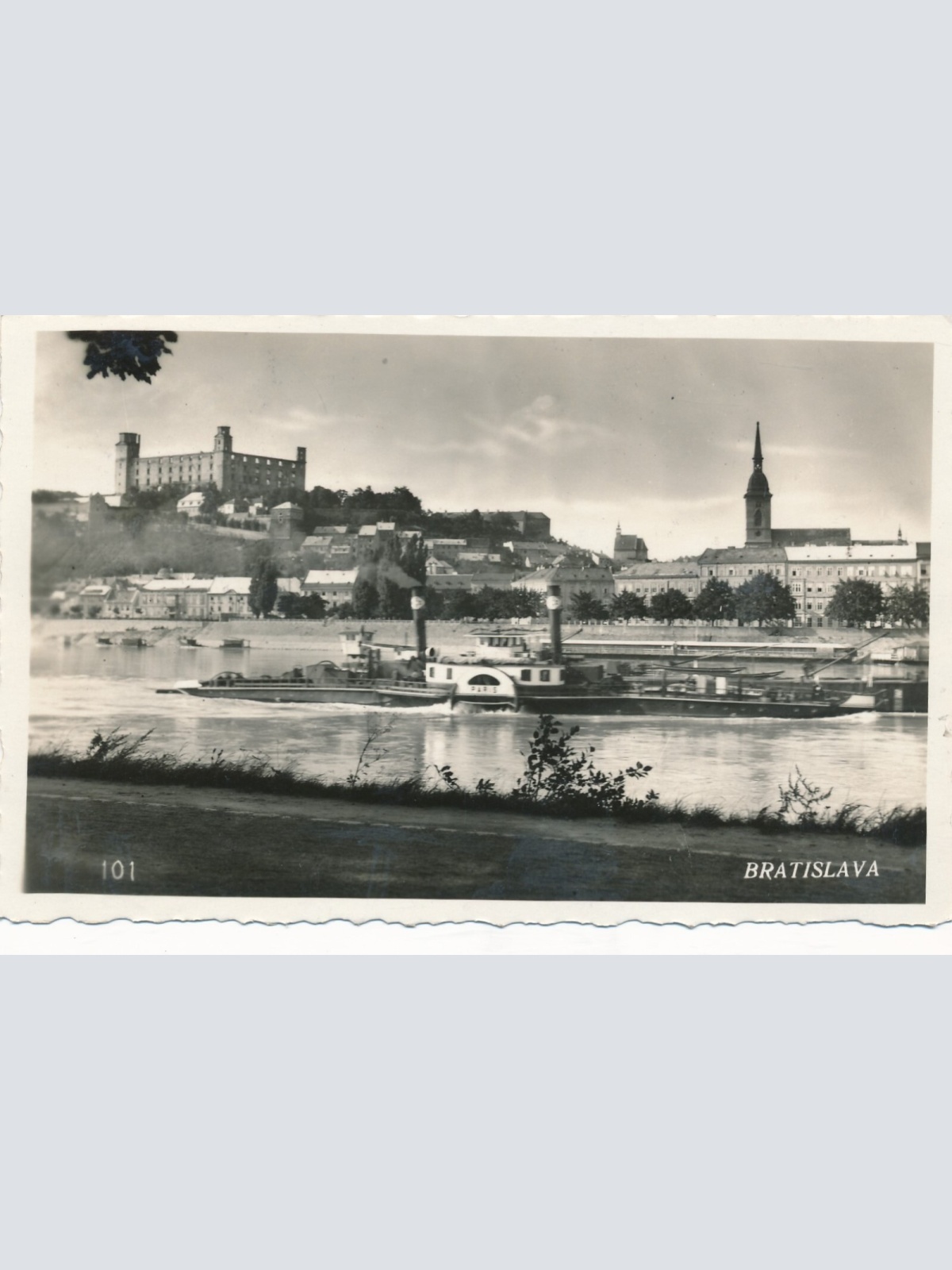 AK aus Bratislava mit Dampfer Tschechoslowakei Ansichtskarte (13217)