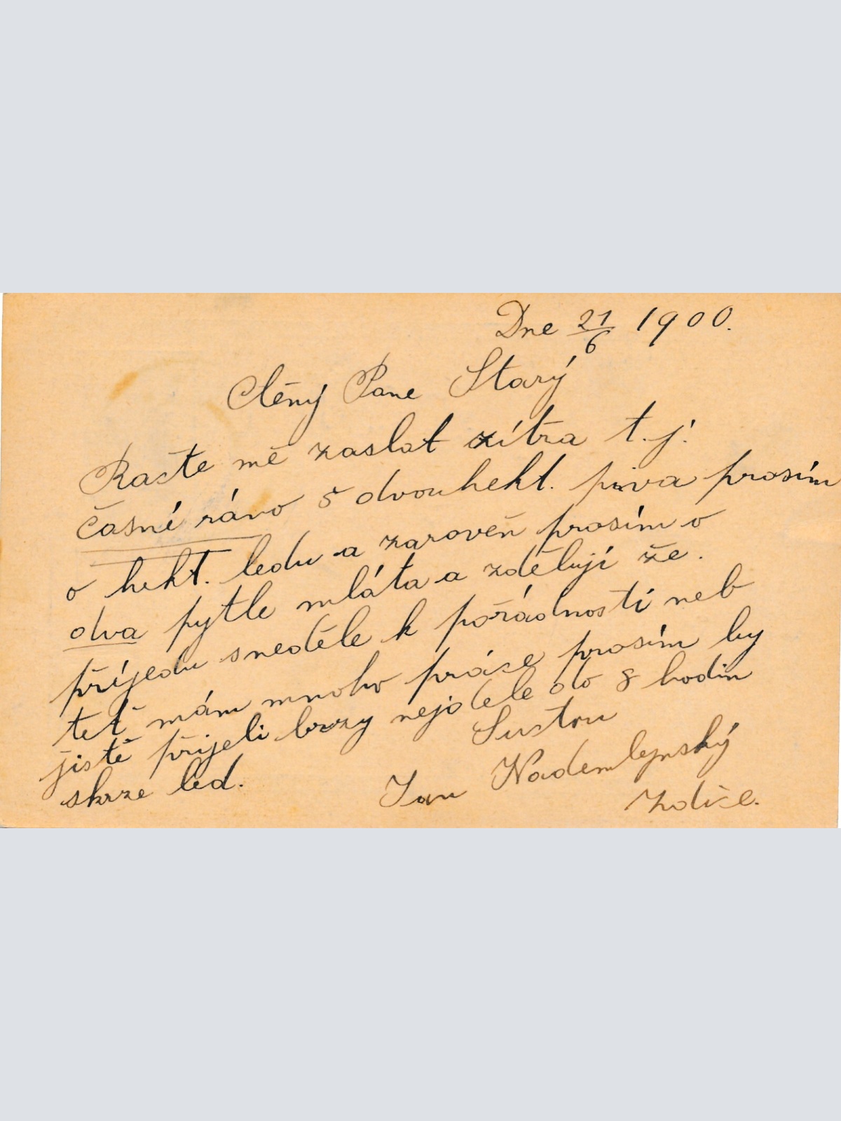 5 Heller - Ganzsachen - Karte 1908 aus Dice Zditz (13366)