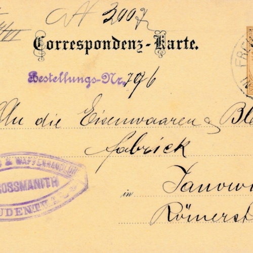 2 Kreuzer - Ganzsachen - Karte 1888 aus Freudenthal in Schlesien (13358)