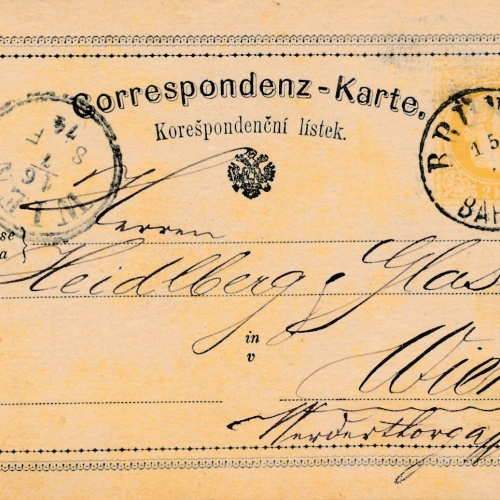 2 Kreuzer - Ganzsachen - Karte 1874 aus Brünn Bahnhof (13352)