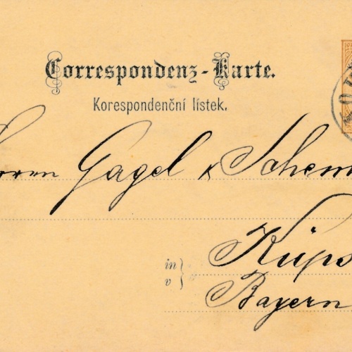 2 Kreuzer - Ganzsachen - Karte 1888 aus Bakow (13356)