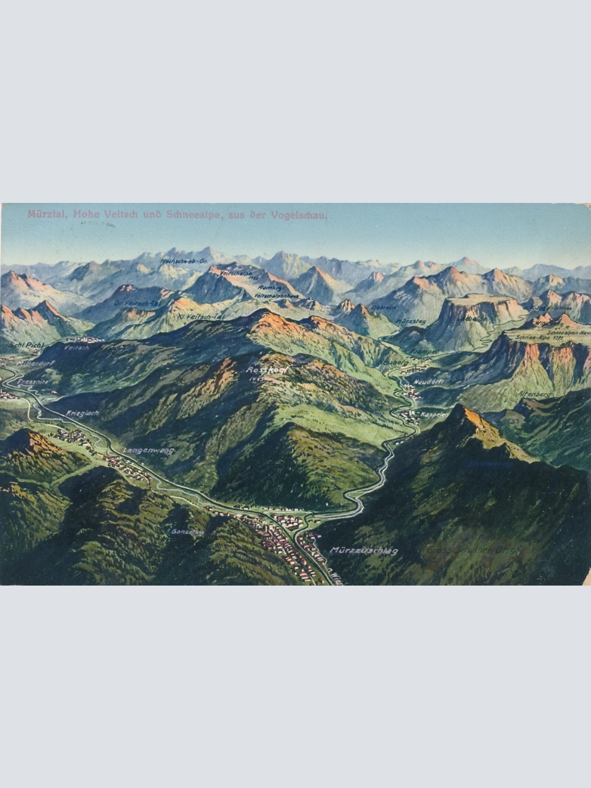 AK vom Mürztal mit Hohe Veitsch Steiermark Ansichtskarte (13272)