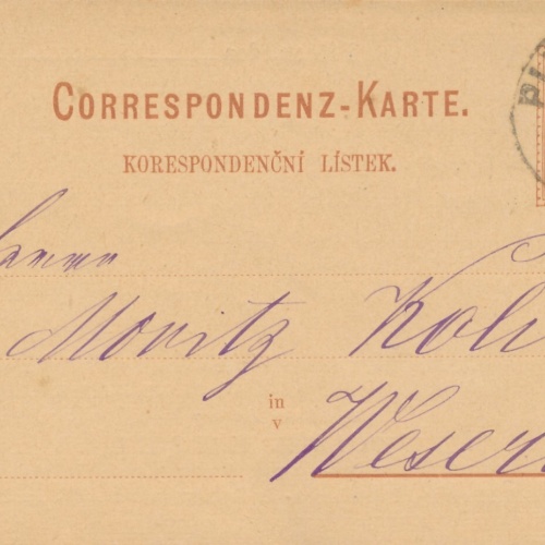 2 Kreuzer - Ganzsachen - Karte 1882 aus Pilsen Pilzen (13546)