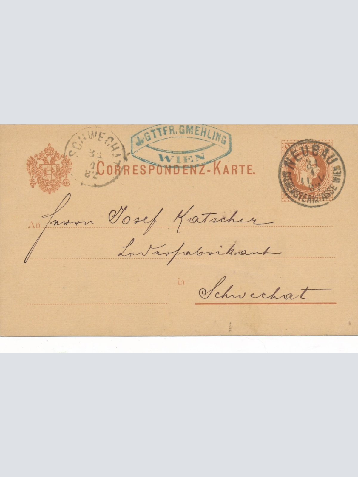 2 Kreuzer - Ganzsachen - Karte 1882 aus Wien Neubau (13552)