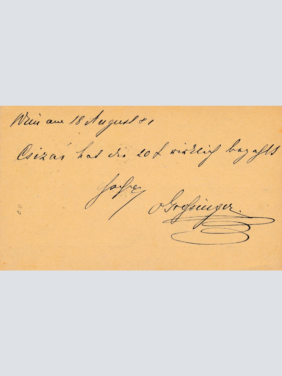 2 Kreuzer - Ganzsachen - Karte 1881 aus Wien (13557)