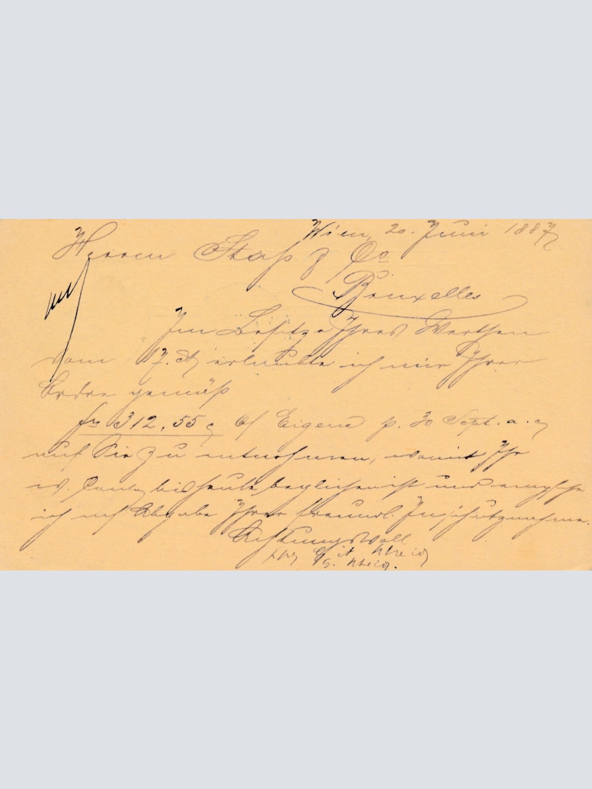 2 Kreuzer - Ganzsachen - Karte 1887 aus Wien Mariahilf (13558)