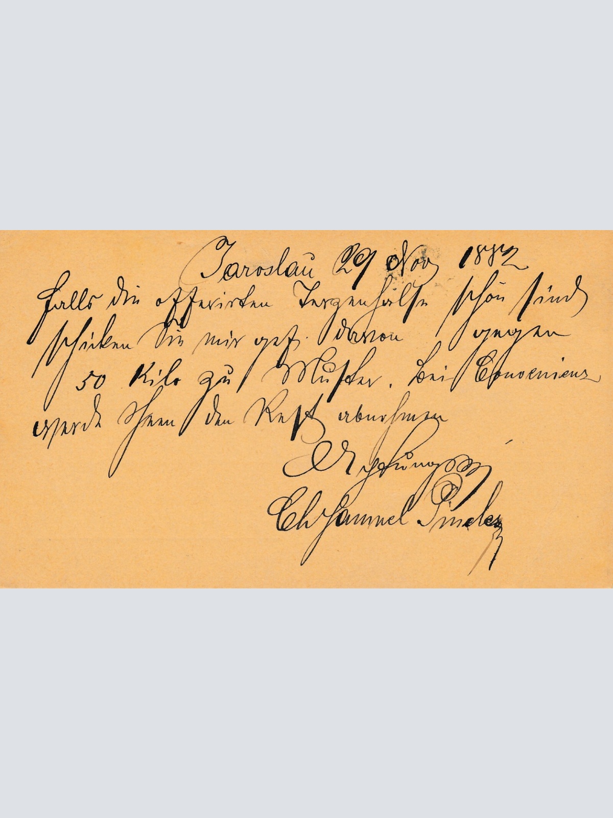 2 Kreuzer - Ganzsachen - Karte 1882 aus Laroslav (13587)