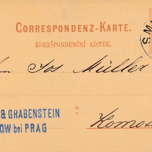 2 Kreuzer - Ganzsachen - Karte 1880 aus Smichov (13566)