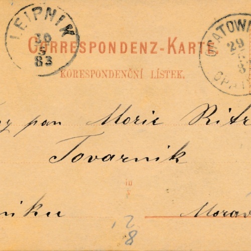 2 Kreuzer - Ganzsachen - Karte 1883 aus Otatowitz (13571)
