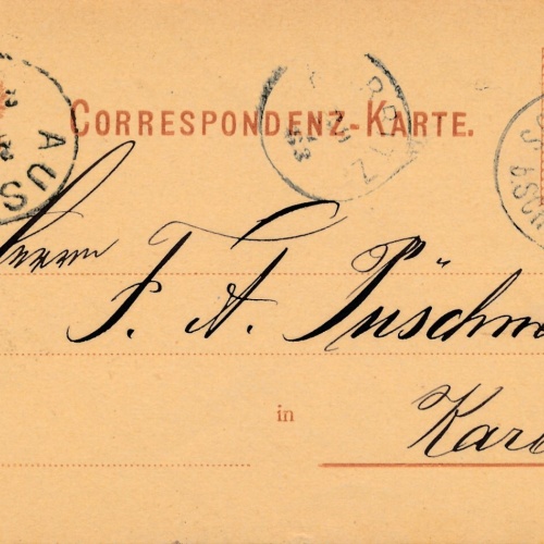 2 Kreuzer - Ganzsachen - Karte 1883 aus Schönau bei Schluckenau (13599)