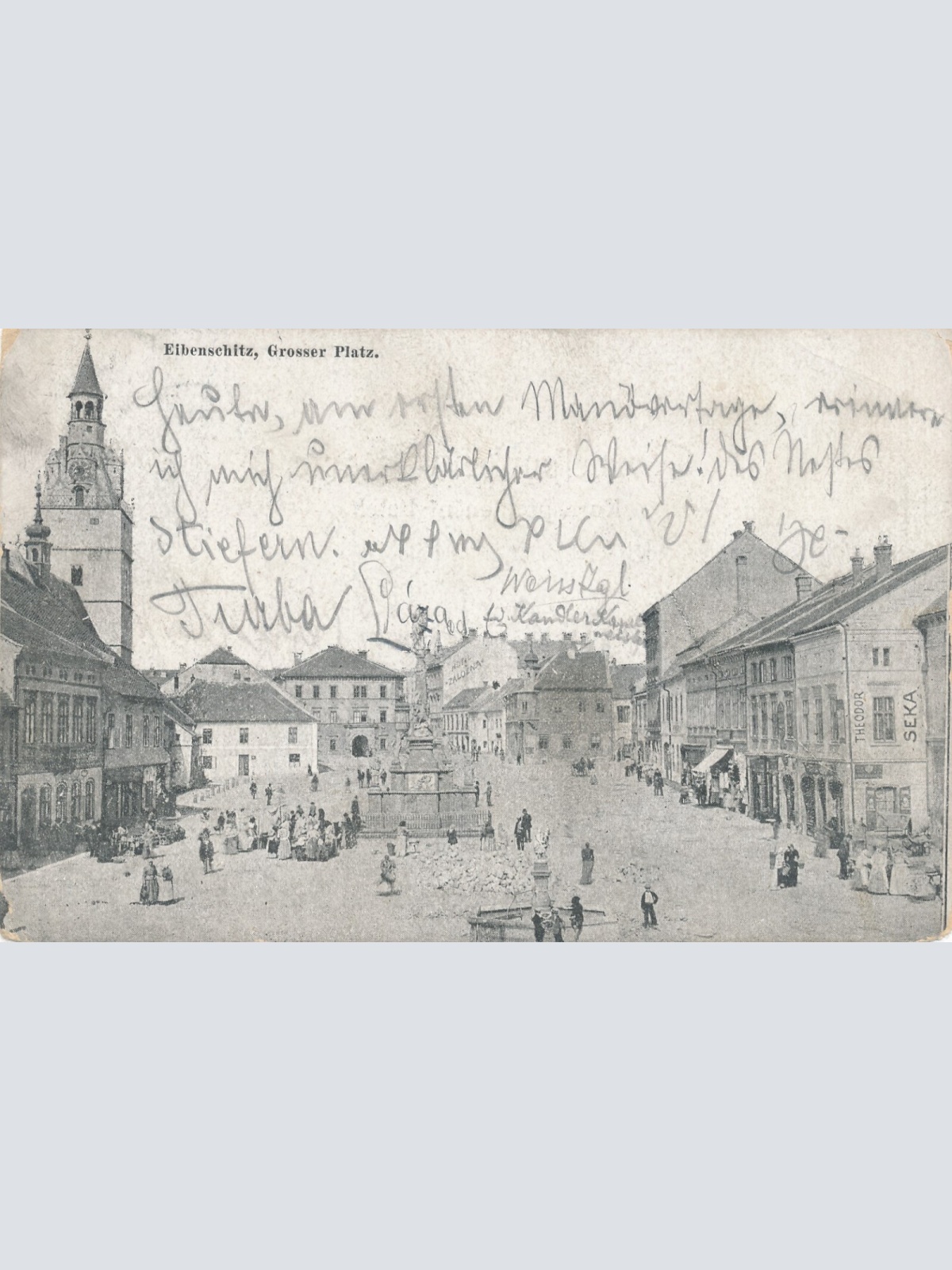 AK aus Eiberschitz Grosser Platz Tschechoslowakei Ansichtskarte (13214)