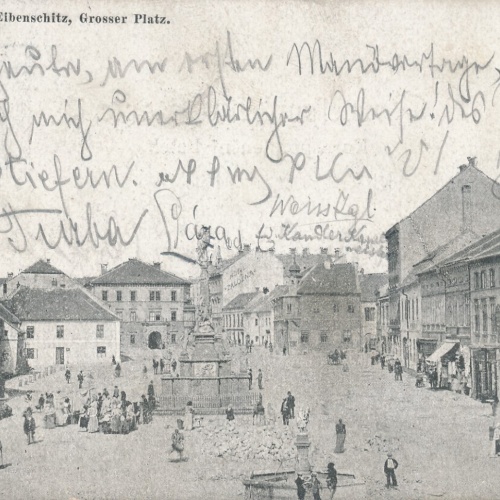 AK aus Eiberschitz Grosser Platz Tschechoslowakei Ansichtskarte (13214)