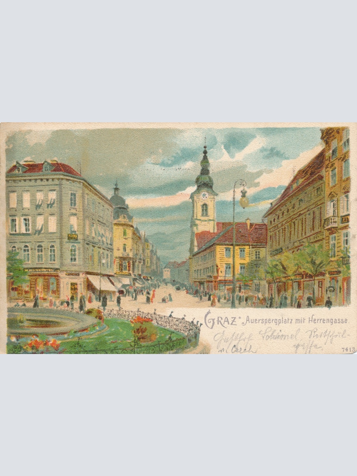 Litho - Karte aus Graz Auerspergplatz Steiermark Ansichtskarte (13724)