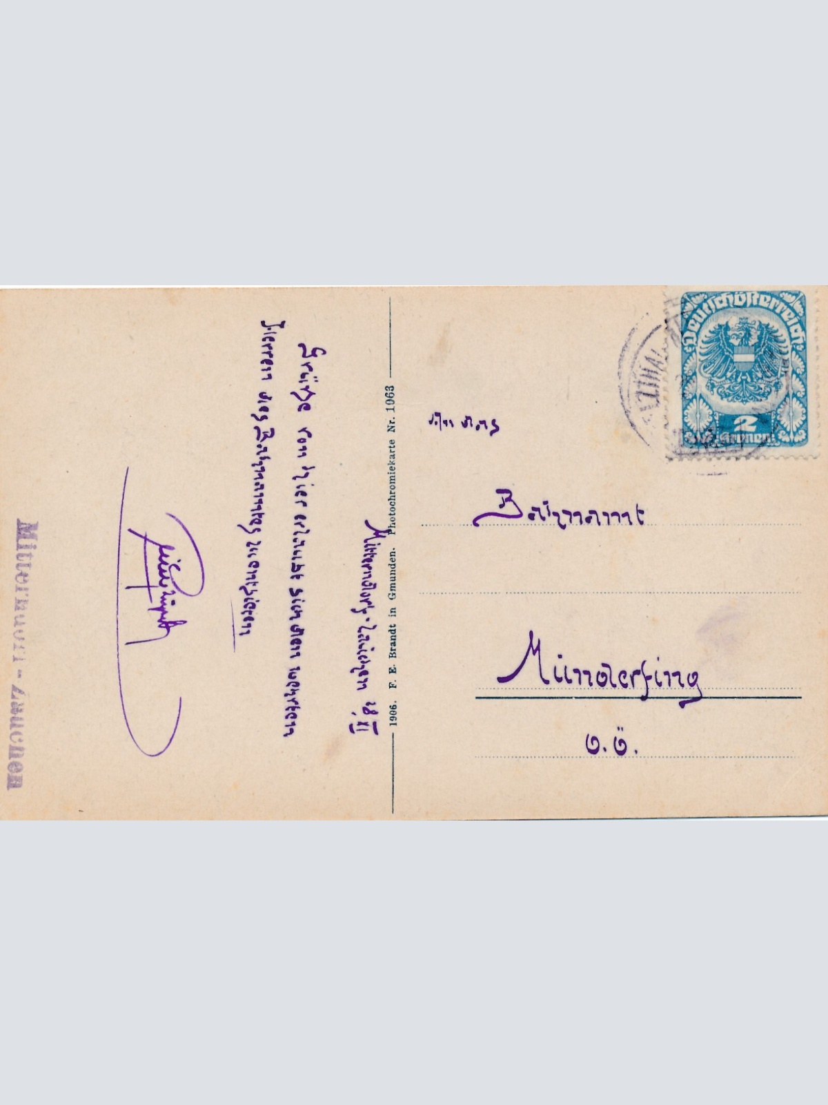 AK aus Mitterndorf mit dem Grimming Steiermark Ansichtskarte (13746)