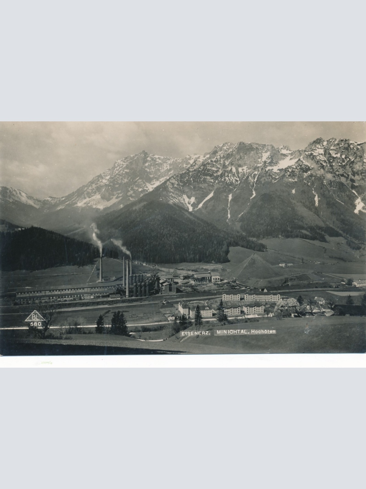 AK aus Eisenerz mit Fabrik Minichtal Steiermark Ansichtskarte (13748)
