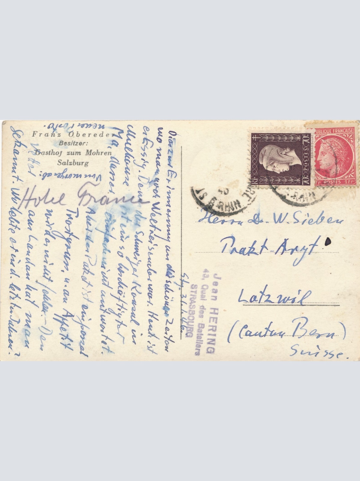 AK, Gasthof zum Mohren, Salzburg, Ansichtskarte (S3746)