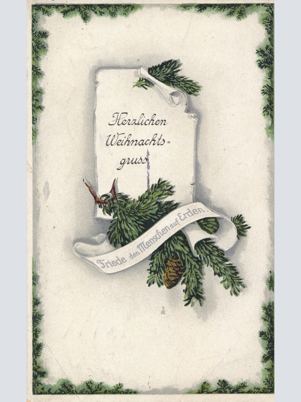 AK, Herzlichen Weihnachtsgruss, Friede den Menschen auf E, Ansichtskarte (S3661)