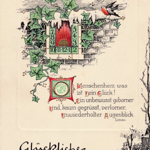 Präge-Karte, Glückliches neues Jahr, Ansichtskarte (S3670)