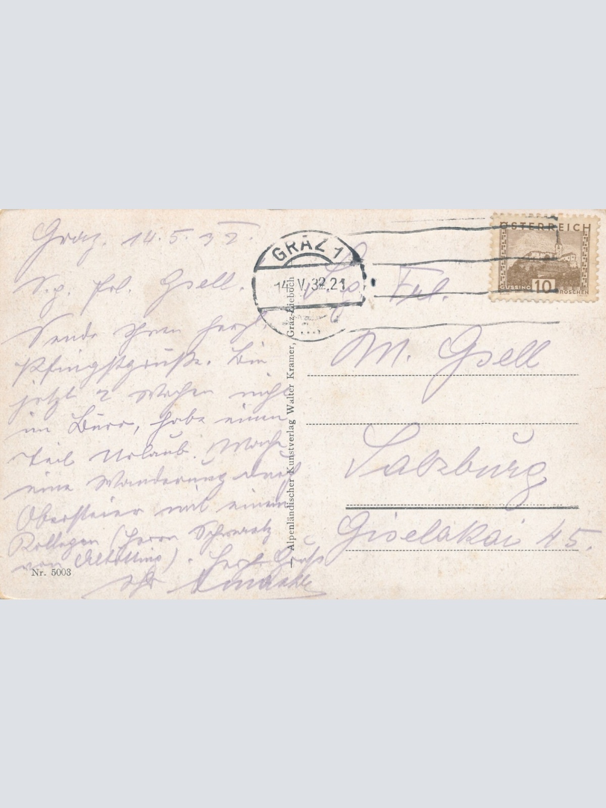 AK aus Graz vom Schloßberg gegen Norden Steiermark Ansichtskarte (13673)