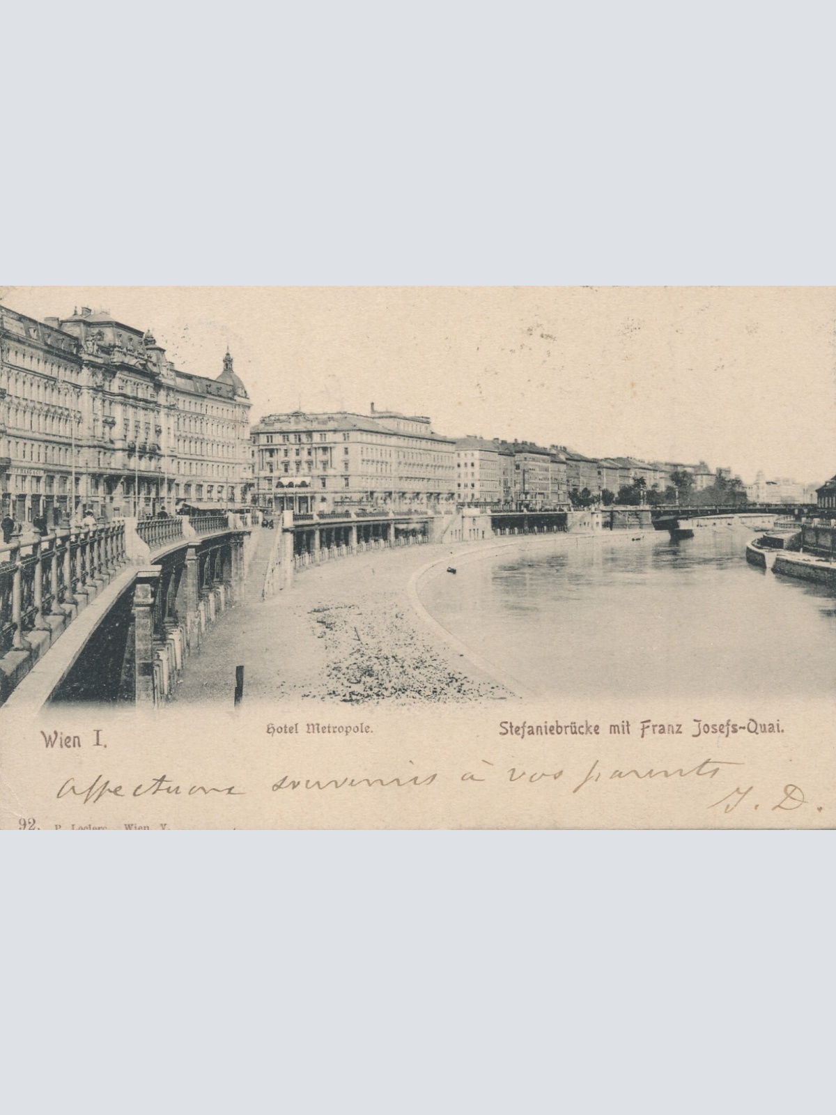 AK, Stefaniebrücke mit Franz Josefs-Quai, Wien (S3537)