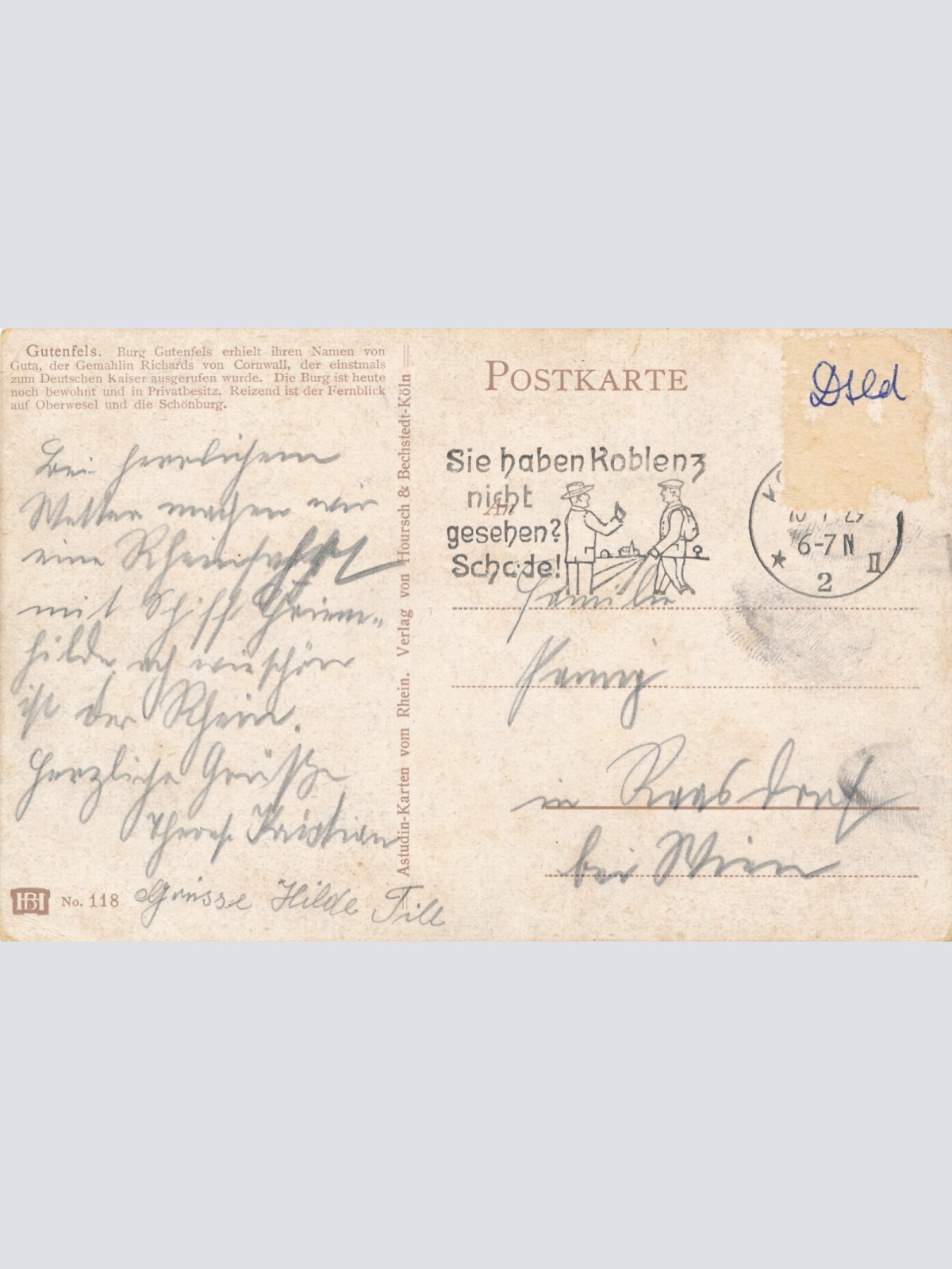 AK, Kaub, Rheinland-Pfalz, Ansichtskarte (S3772)