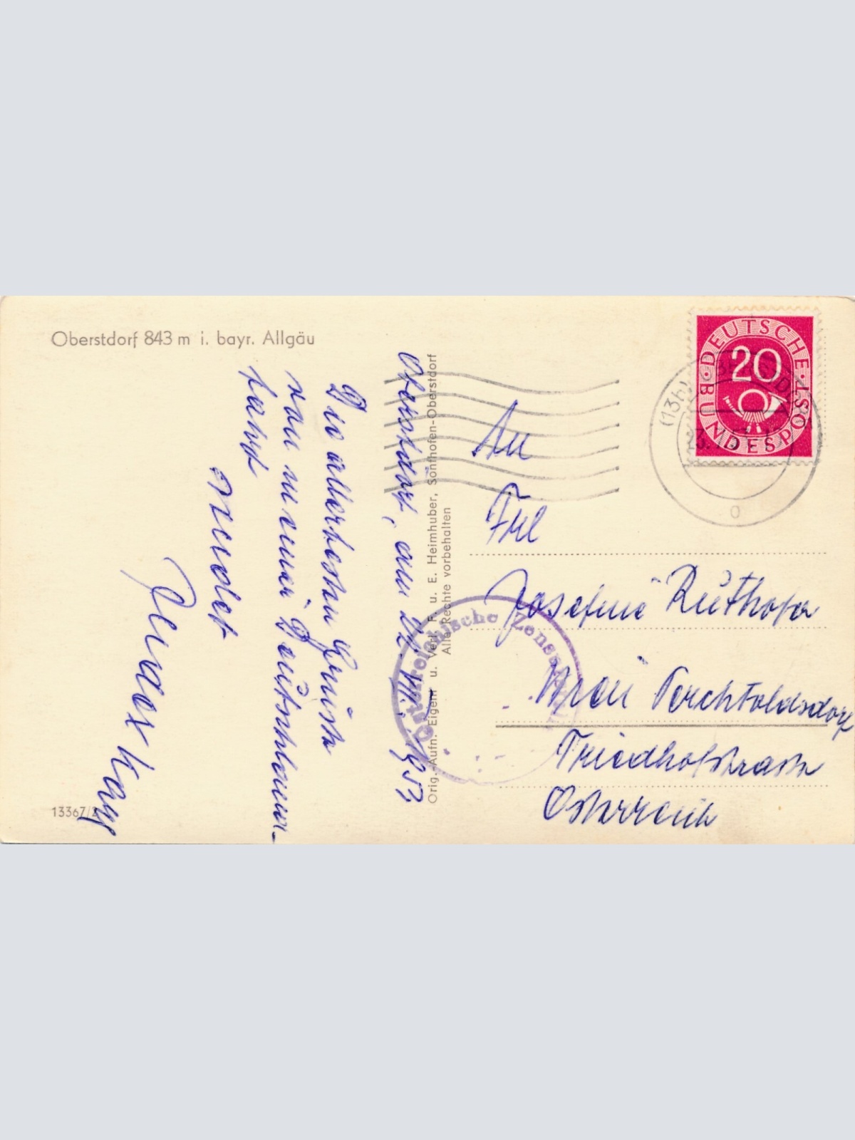 AK, Oberstdorf, Bayern, Ansichtskarte (S3800)