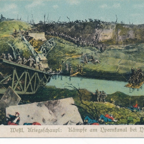 AK Kämpfe am Ypernkanal bei Ypern Ansichtskarte (13789)