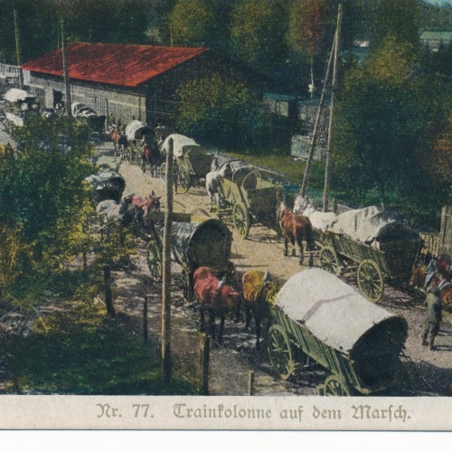 AK Trainkolonne auf dem Marsch Ansichtskarte (13795)