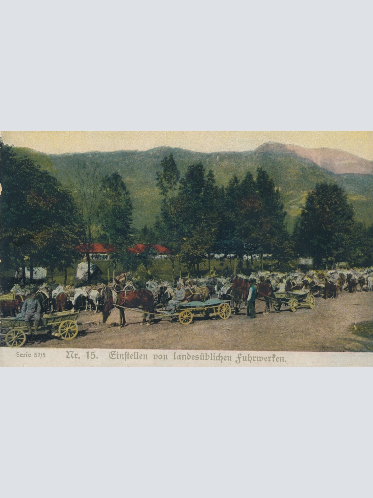 AK Einstellen von Landesüblichen Führwerken Ansichtskarte (13796)